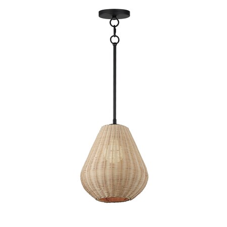 Maxim Lighting Maldives 1-Light Pendant, Black 12602NABK
